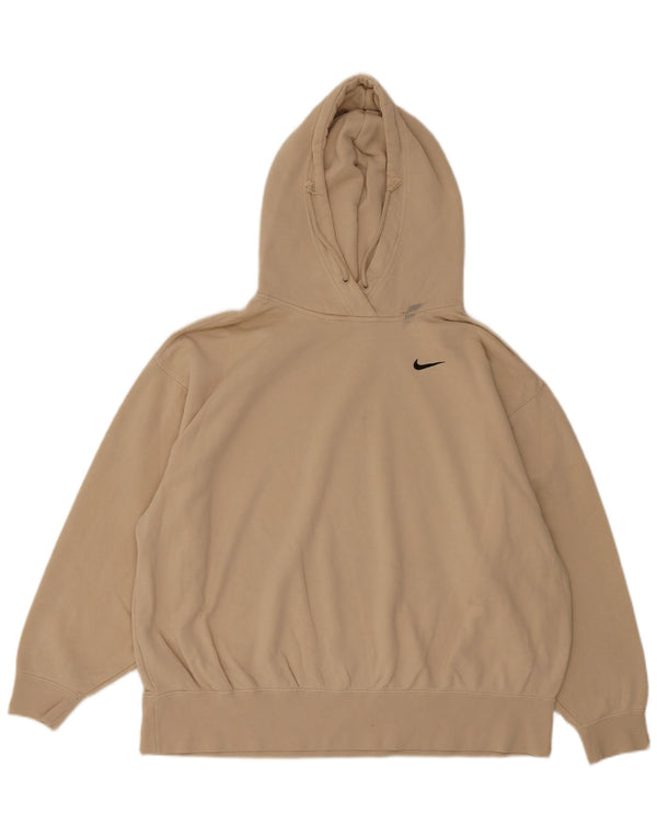 Felpa con cappuccio Nike da uomo vestibilità ampia XL in cotone beige