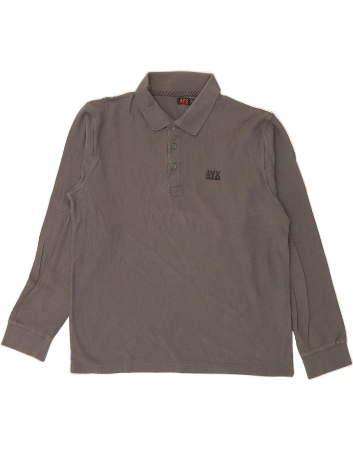AVIREX Mens Long Sleeve Polo Shirt XL Grey Cotton Vintage Avirex and Second-Hand Avirex from Messina Hembry 