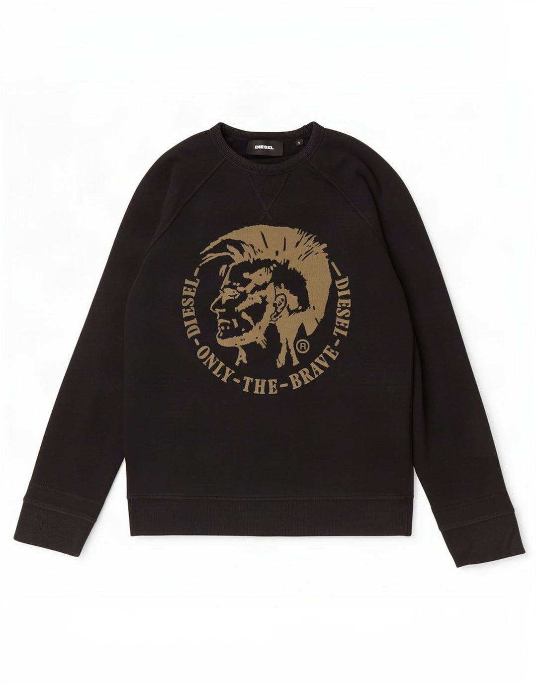 Diesel Felpa grafica da uomo Maglione grande cotone nero