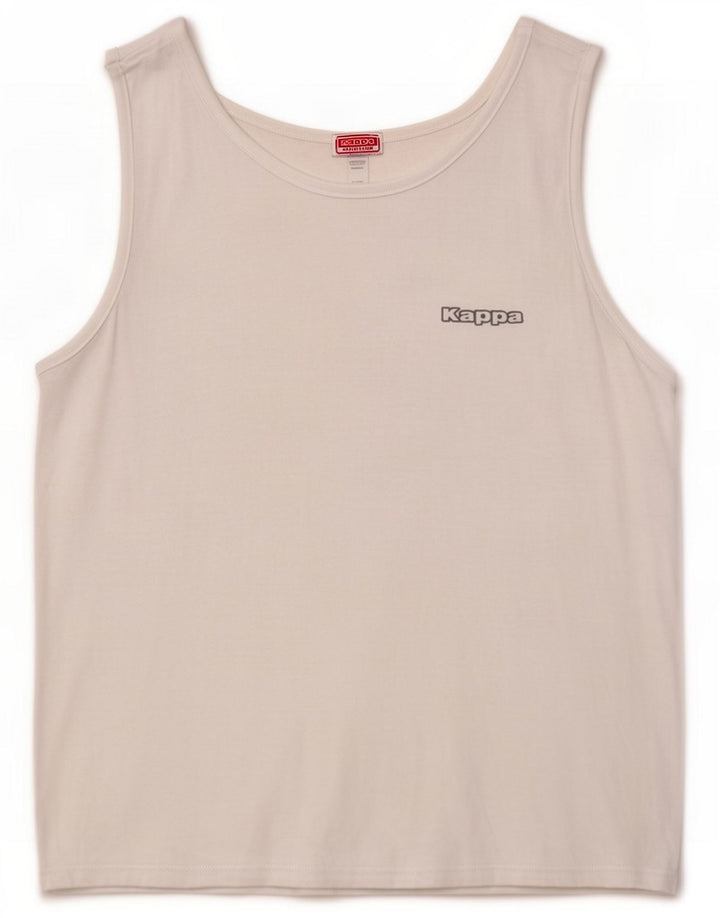 Canotta da uomo Kappa in cotone bianco medio