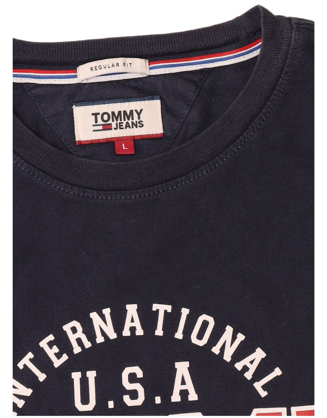 T-shirt grafica da uomo con vestibilità regolare Tommy Hilfiger Top Large Blu Navy