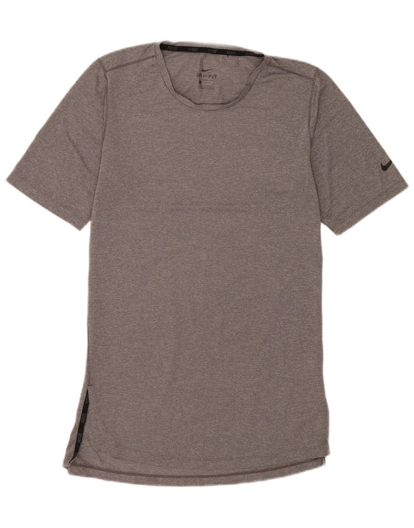 T-shirt Nike Dri Fit da uomo, top in poliestere grigio medio