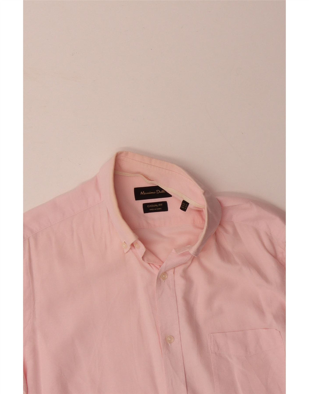 MASSIMO DUTTI Camicia casual da uomo in cotone rosa medio