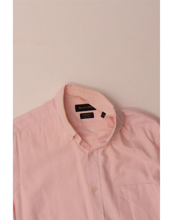 MASSIMO DUTTI Camicia casual da uomo in cotone rosa medio