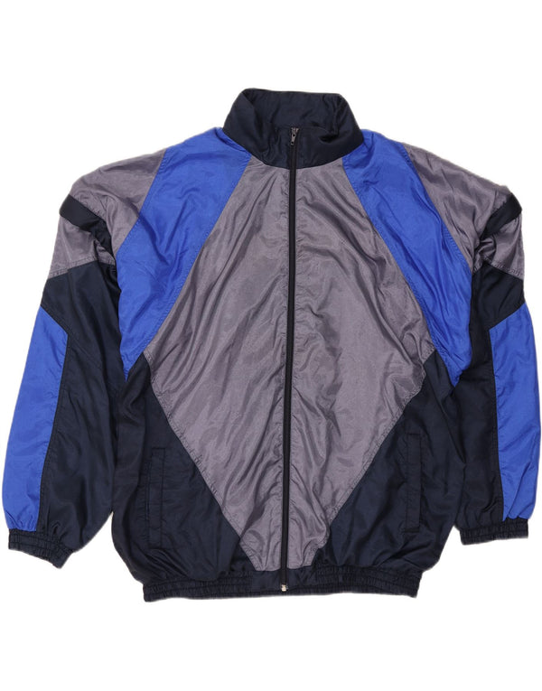Giacca da tuta da uomo VINTAGE XL in nylon color block blu navy