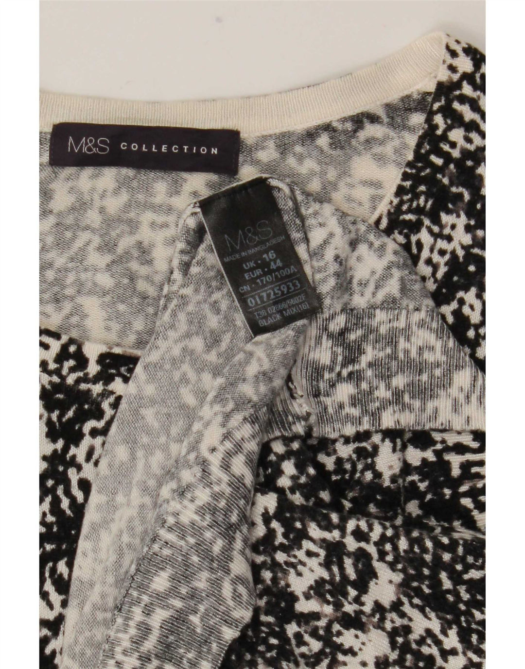Maglione cardigan da donna con motivo astratto Marks & Spencer UK 16 grande nero