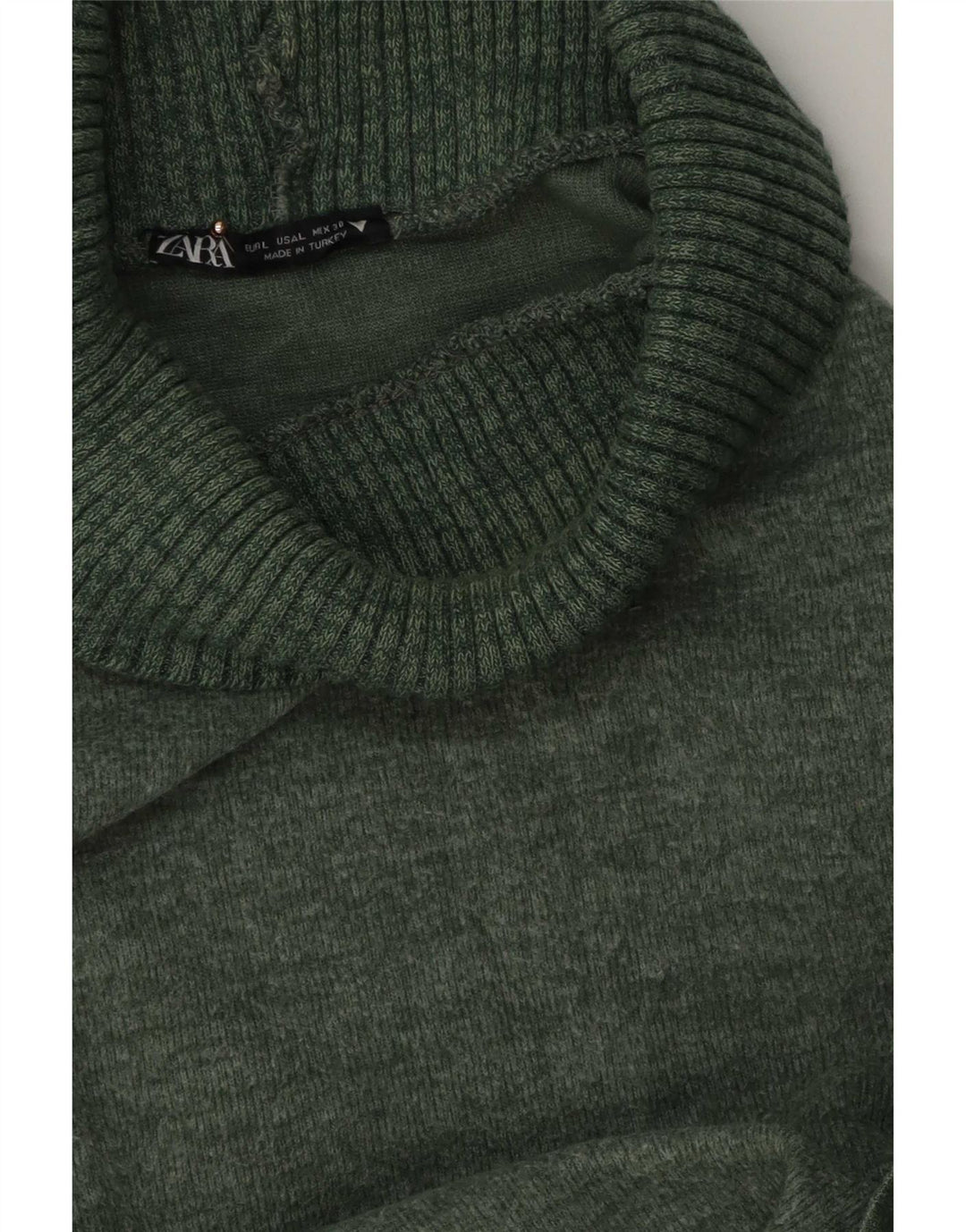 Maglione maglione a collo alto da donna Zara UK 16 grande verde
