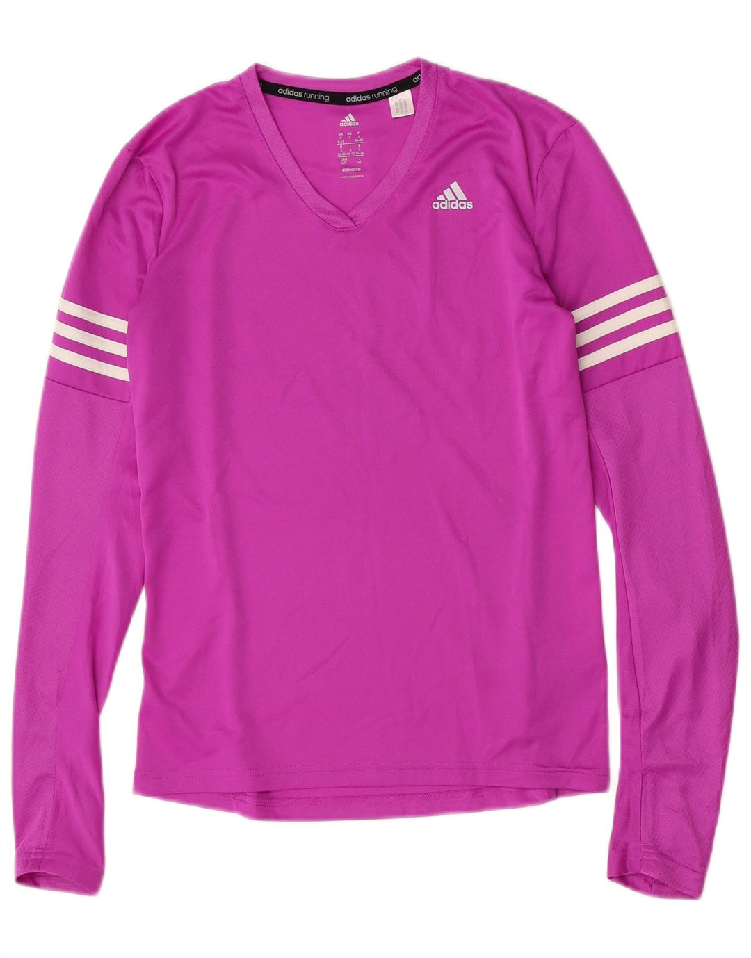 Adidas Donna Climalite Top Manica Lunga UK 8/10 Piccolo Poliestere Viola