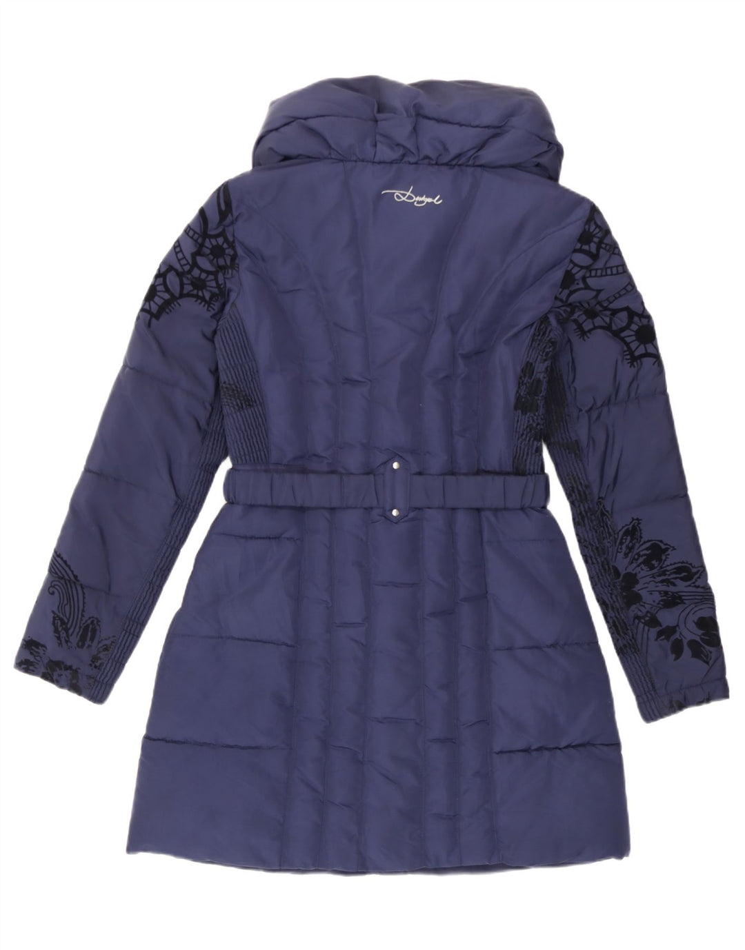 Cappotto imbottito da donna Desigual EU 38 Medio poliestere floreale blu navy
