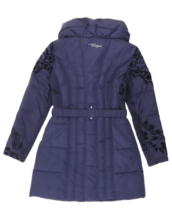 Cappotto imbottito da donna Desigual EU 38 Medio poliestere floreale blu navy
