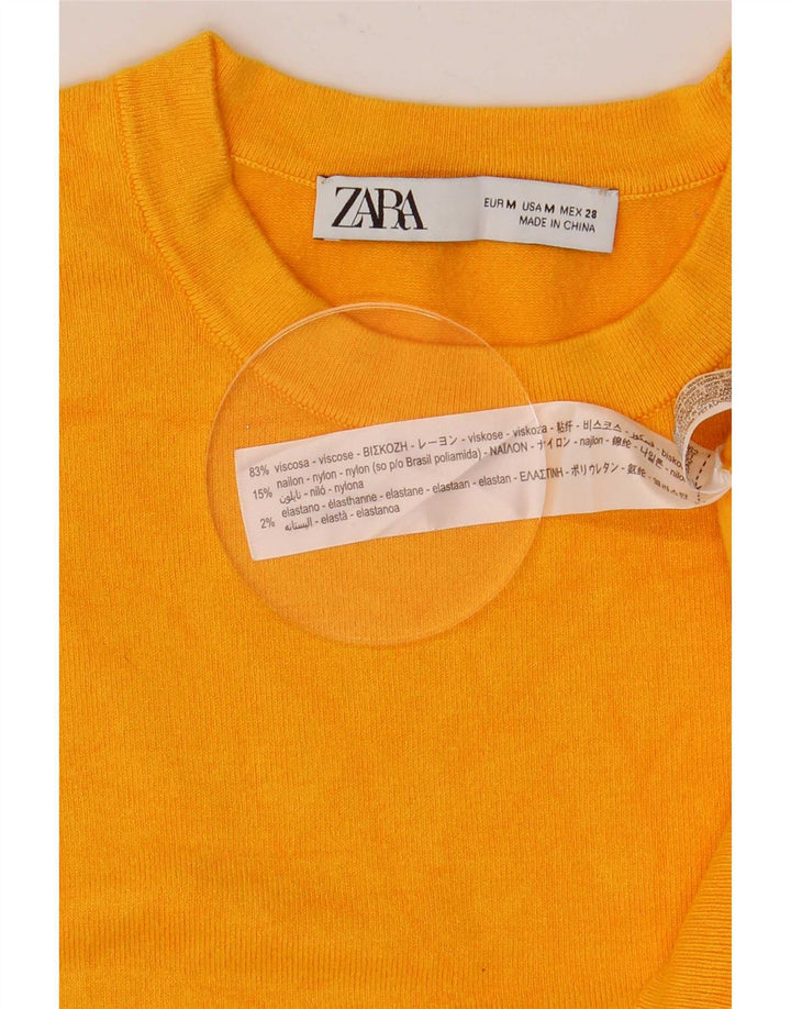 Canotta canotta da donna Zara UK 12 viscosa gialla media
