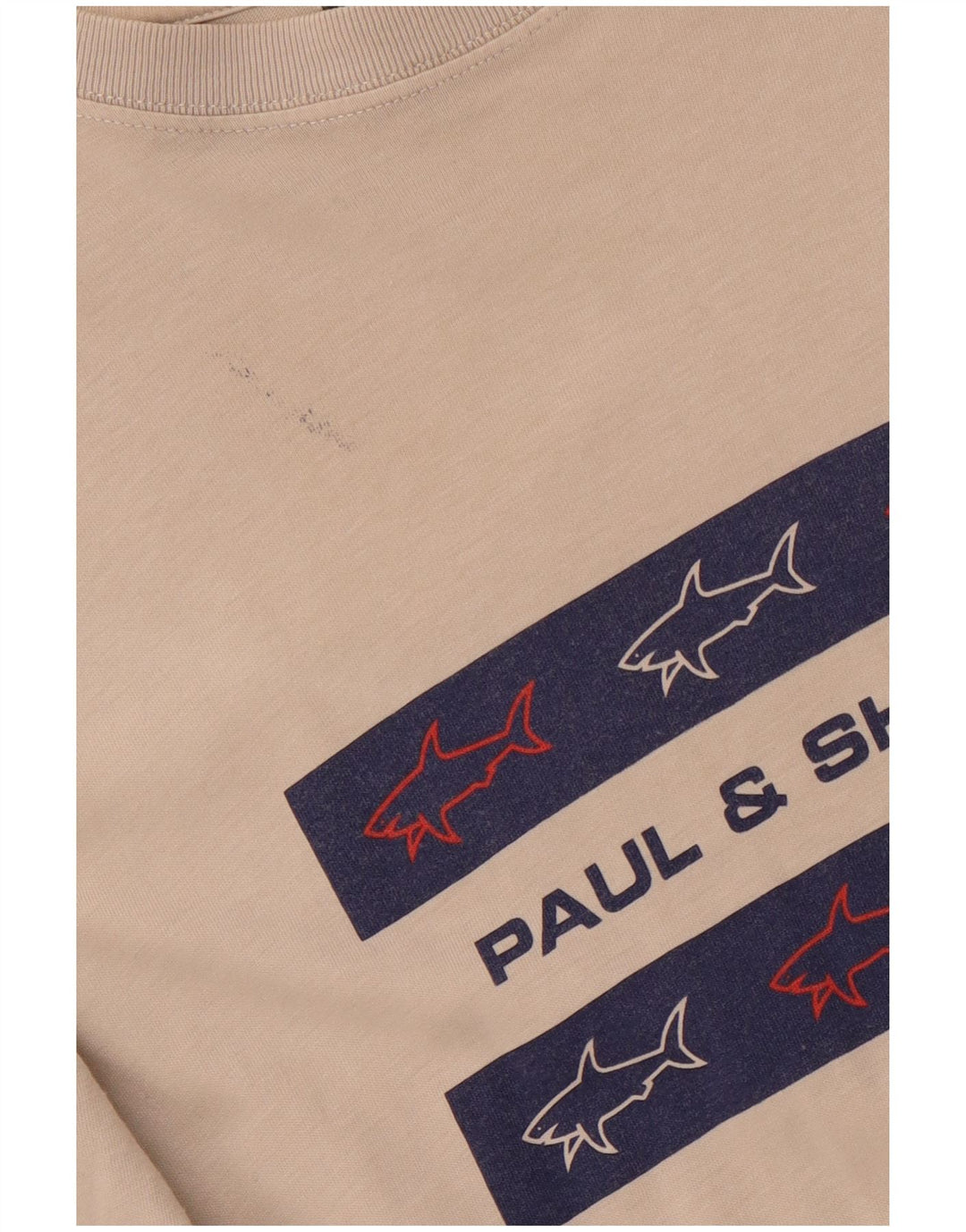 PAUL & SHARK T-shirt grafica da uomo Yachting Top XL in cotone beige