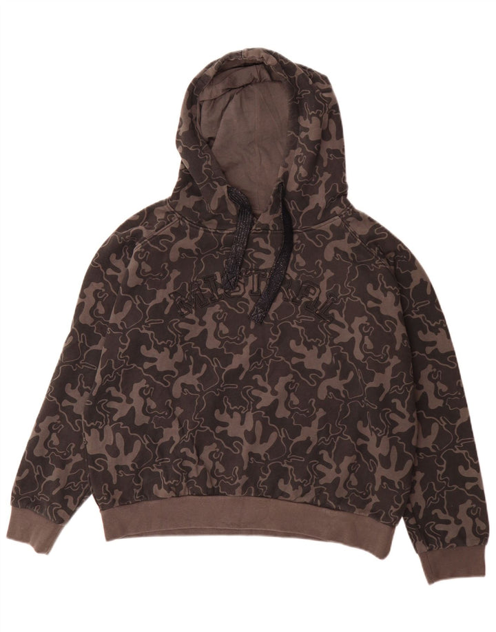 Maglione con cappuccio oversize grafico da donna Mistral UK 14 Grigio medio mimetico