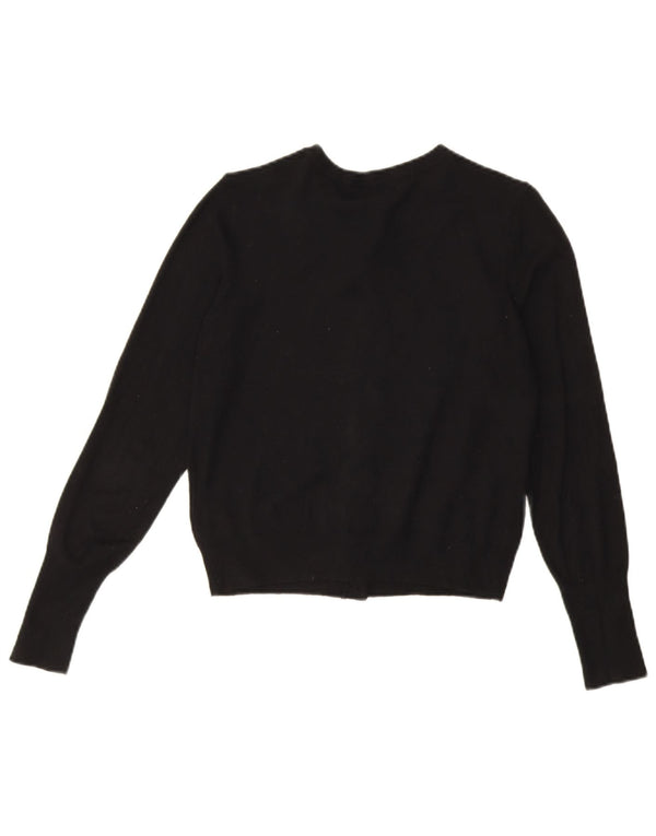 Maglione cardigan corto da donna Marks & Spencer UK 10 piccolo in viscosa nera