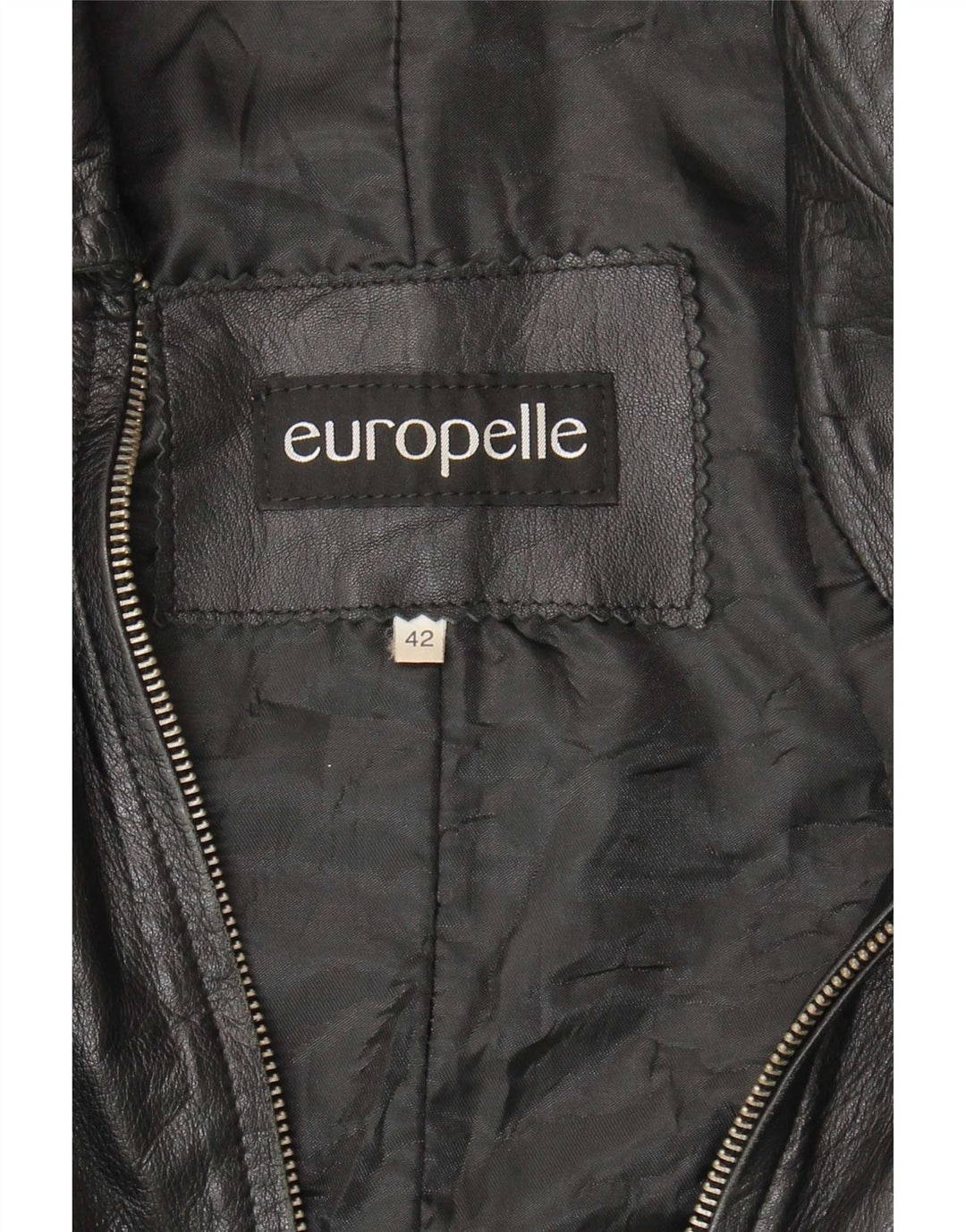 Giacca in pelle vintage da donna IT 42 media nera