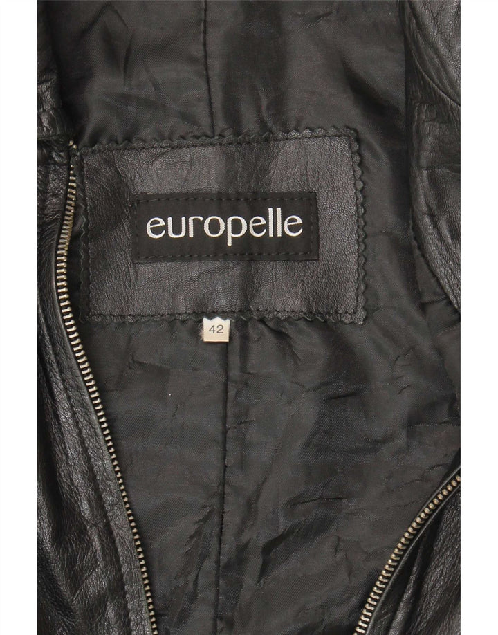 Giacca in pelle vintage da donna IT 42 media nera