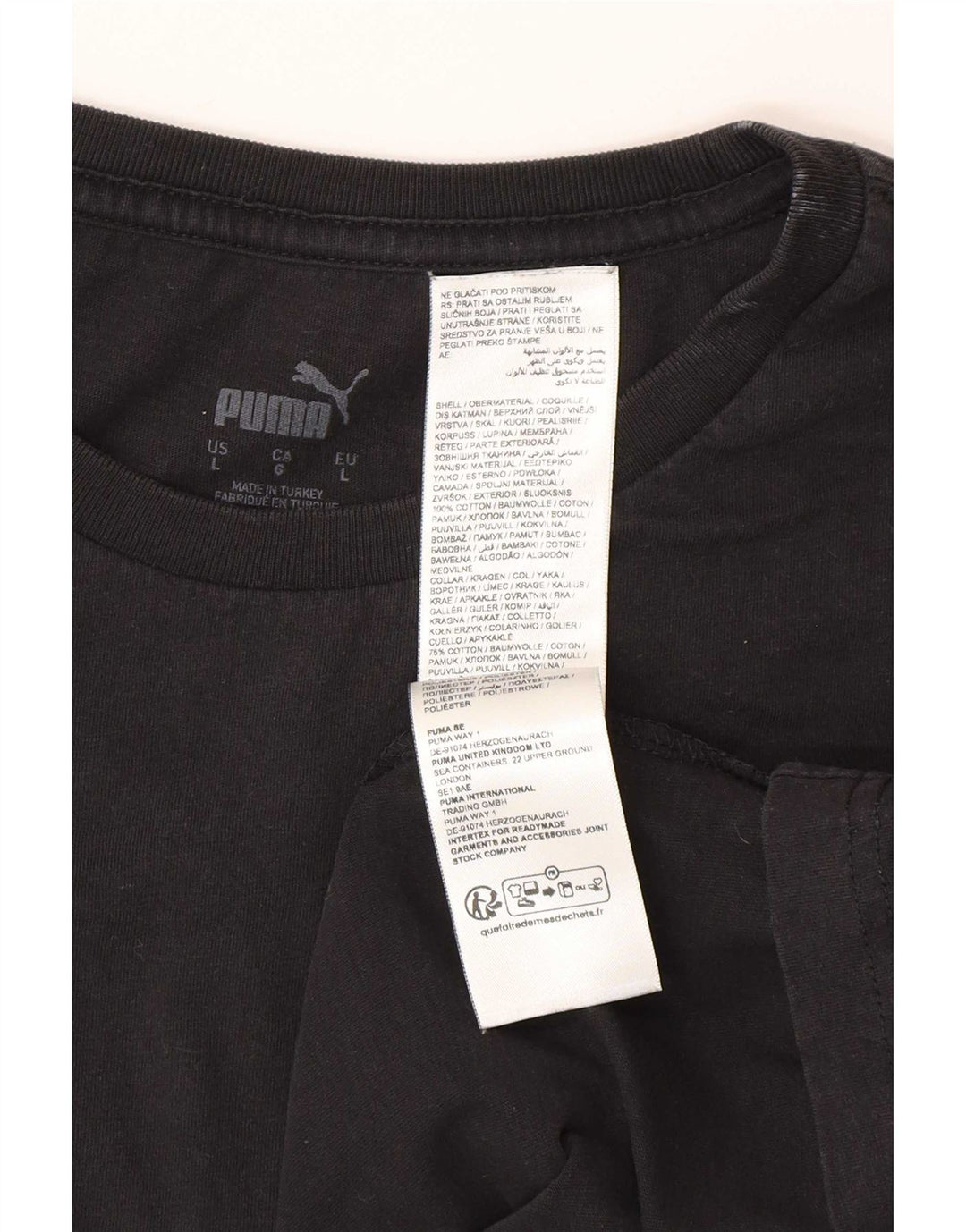 T-shirt da uomo Puma Top Large in cotone nero