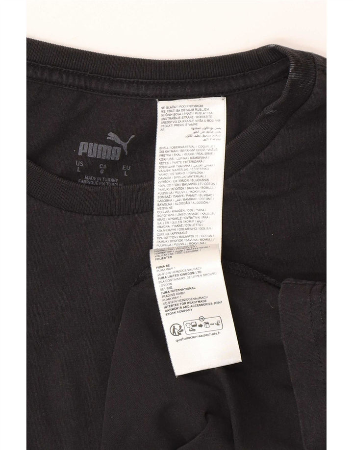 T-shirt da uomo Puma Top Large in cotone nero