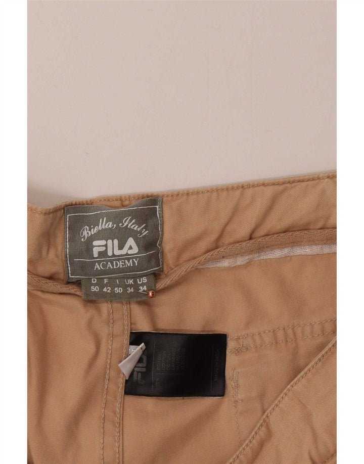 Pantaloncini cargo da uomo Fila W34 Large in cotone beige