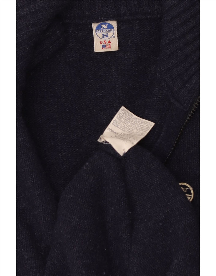 NORTH SAILS Maglione cardigan da uomo piccolo in lana blu navy