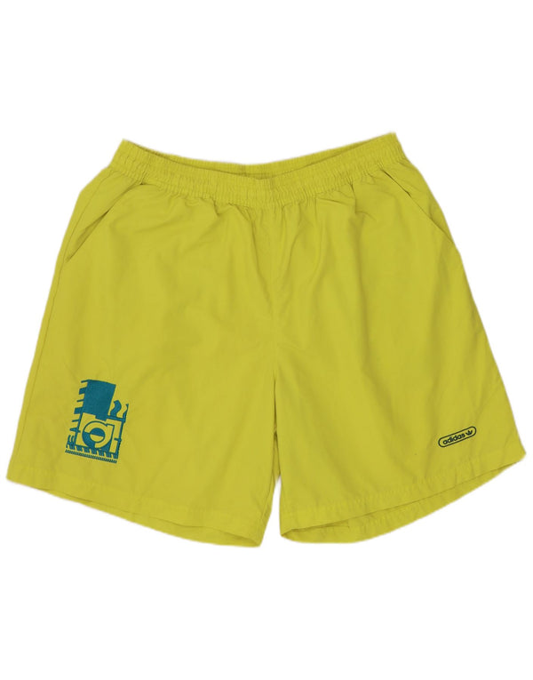 Pantaloncini da bagno con grafica ADIDAS da uomo, grandi, in nylon giallo
