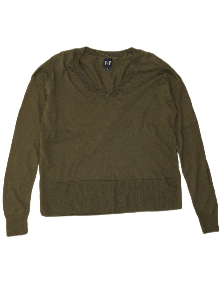 Maglione maglione oversize con scollo a V da donna Gap UK 10 piccolo verde