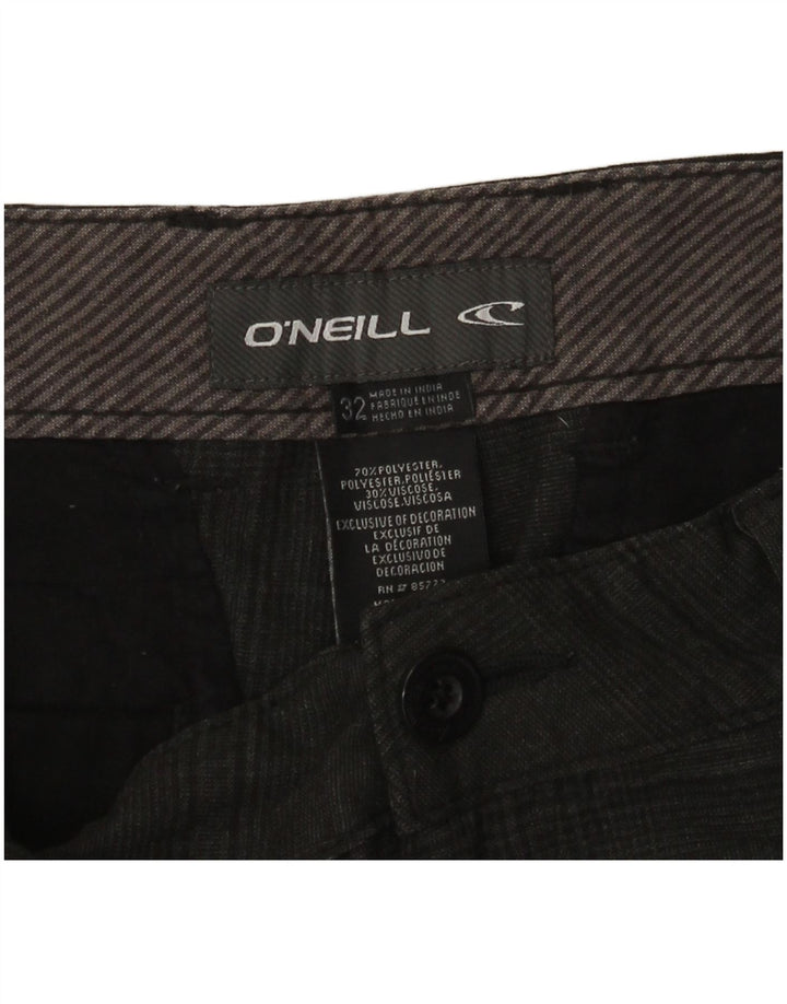 Pantaloncini chino da uomo O'NEILL W32 poliestere a quadri grigio medio