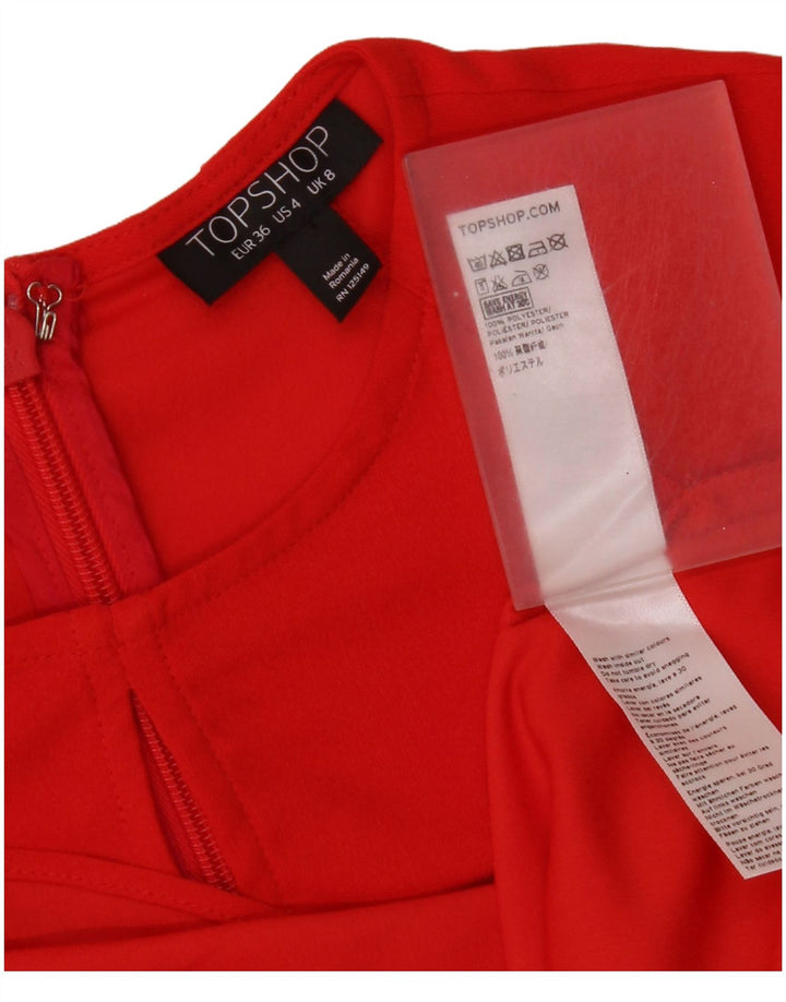 Abito tubino da donna Topshop UK 8 piccolo poliestere rosso