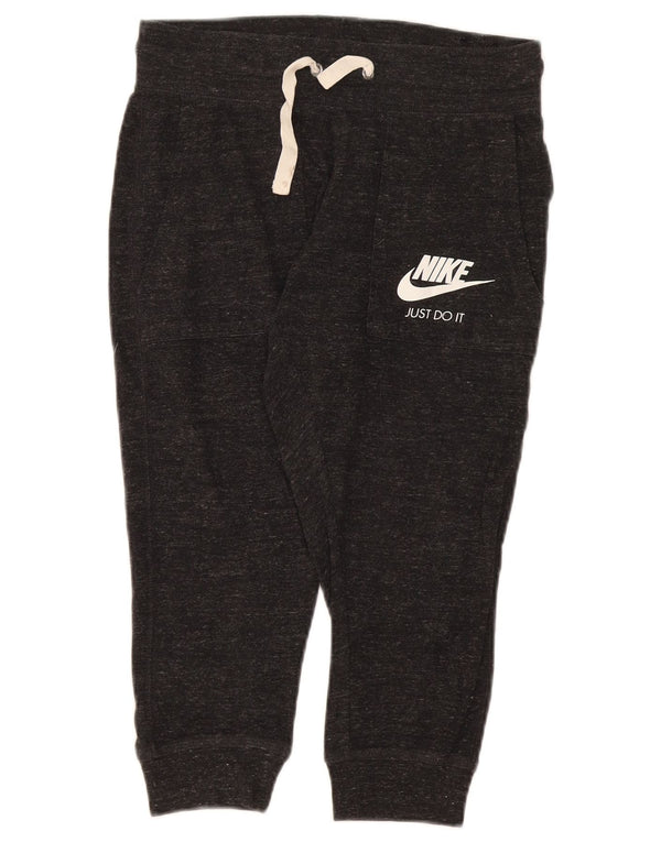Pantaloni da tuta con grafica Nike da donna Joggers UK 10 Small Grey Flecked