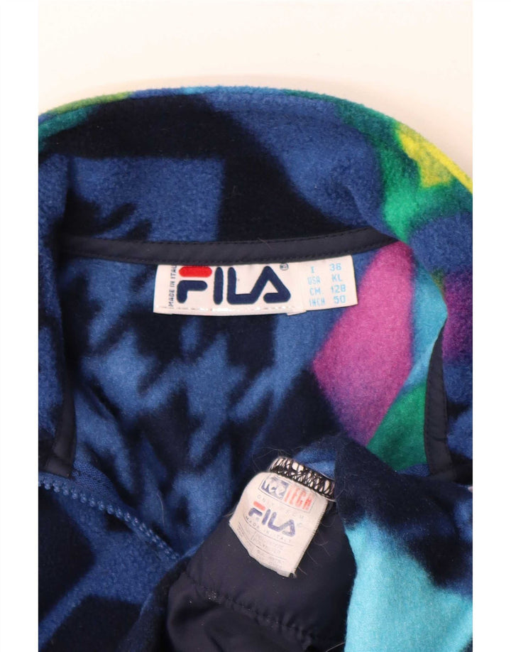 Maglione in pile Fila da bambino con zip e collo, 7-8 anni, patchwork multicolore