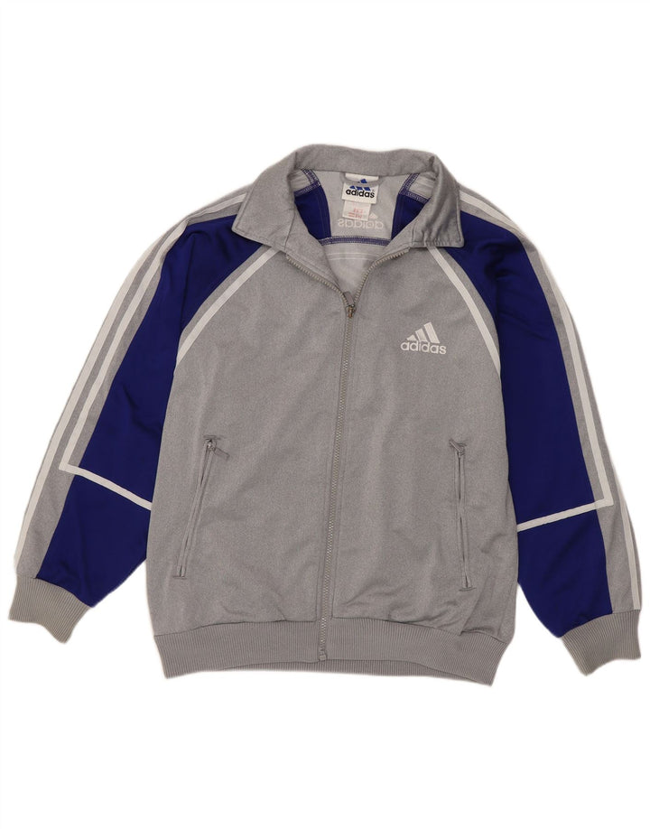 Giacca da tuta da ragazzo Adidas 13-14 anni in poliestere color block grigio