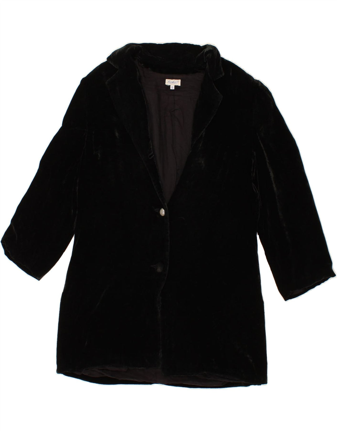 LUISA SPAGNOLI Womens Velvet 2 Button Blazer Jacket UK 10 Small Black Vintage Luisa Spagnoli and Second-Hand Luisa Spagnoli from Messina Hembry 