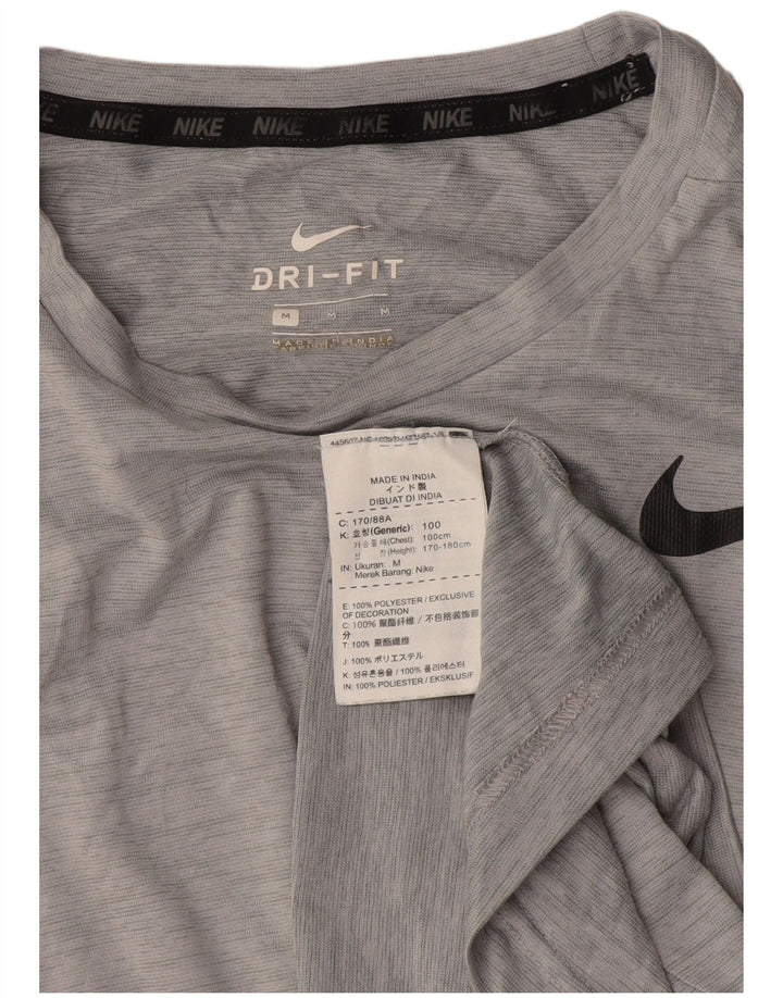 T-shirt Nike Dri Fit da uomo in poliestere chiazzato grigio medio