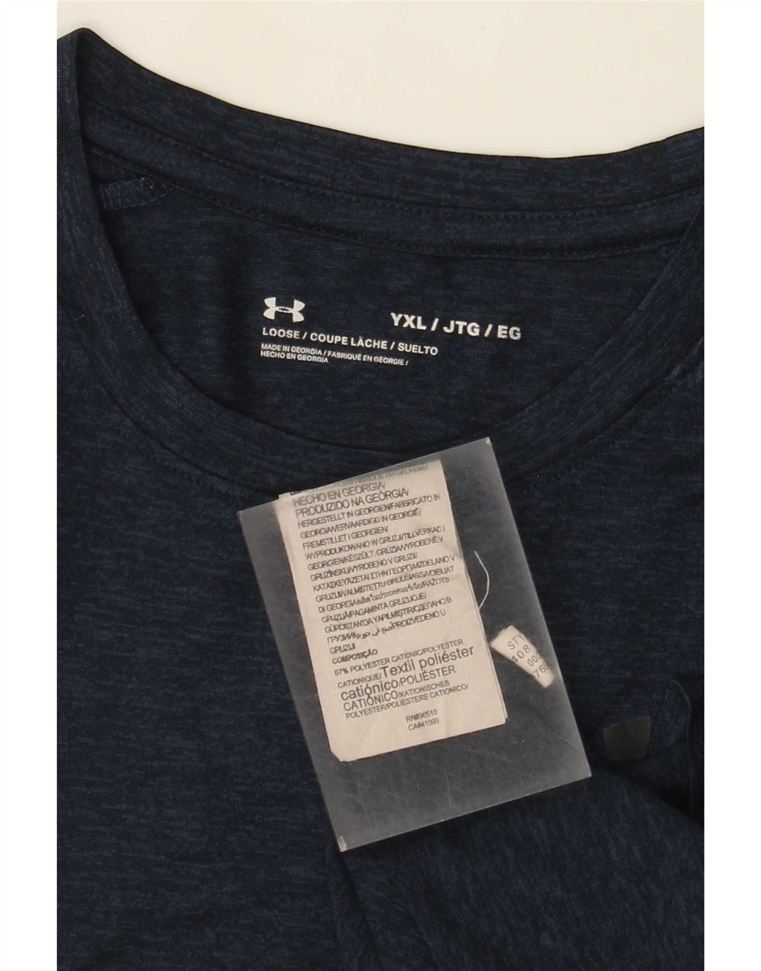 T-shirt da ragazzo Under Armour 13-14 anni XL poliestere screziato blu navy