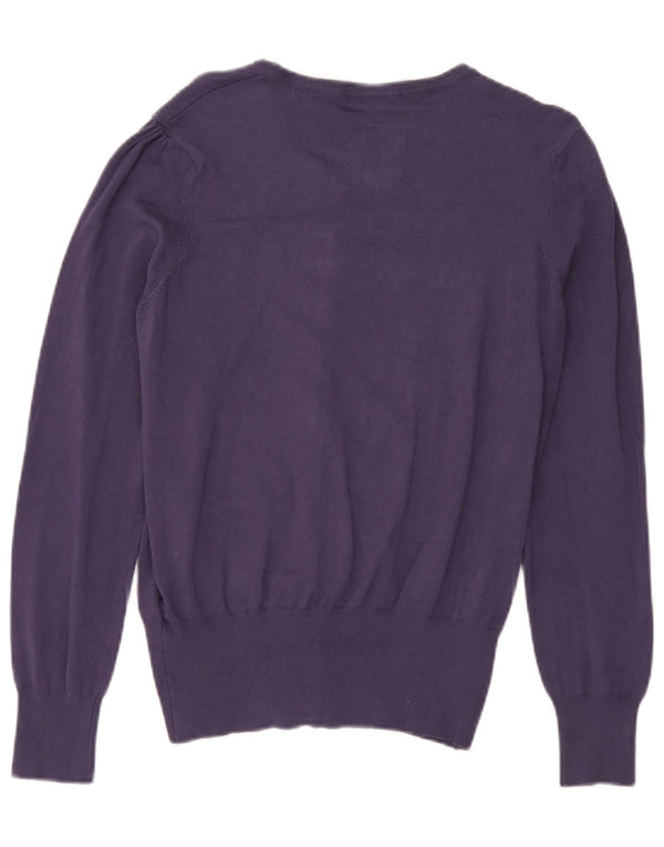Maglione cardigan da donna Marks & Spencer UK 16 grande viscosa viola