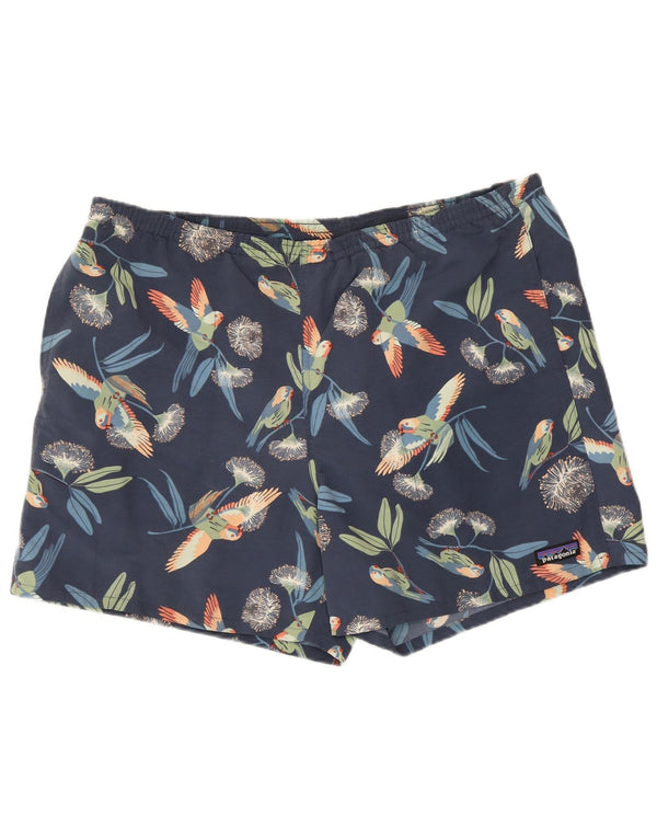 Pantaloncini da bagno da uomo Patagonia grandi in nylon floreale blu navy