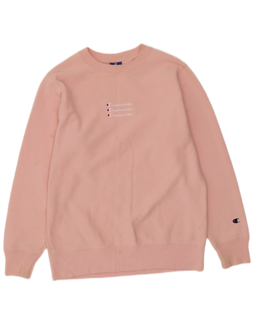 Felpa oversize da donna Champion, maglione UK 10, piccolo cotone rosa