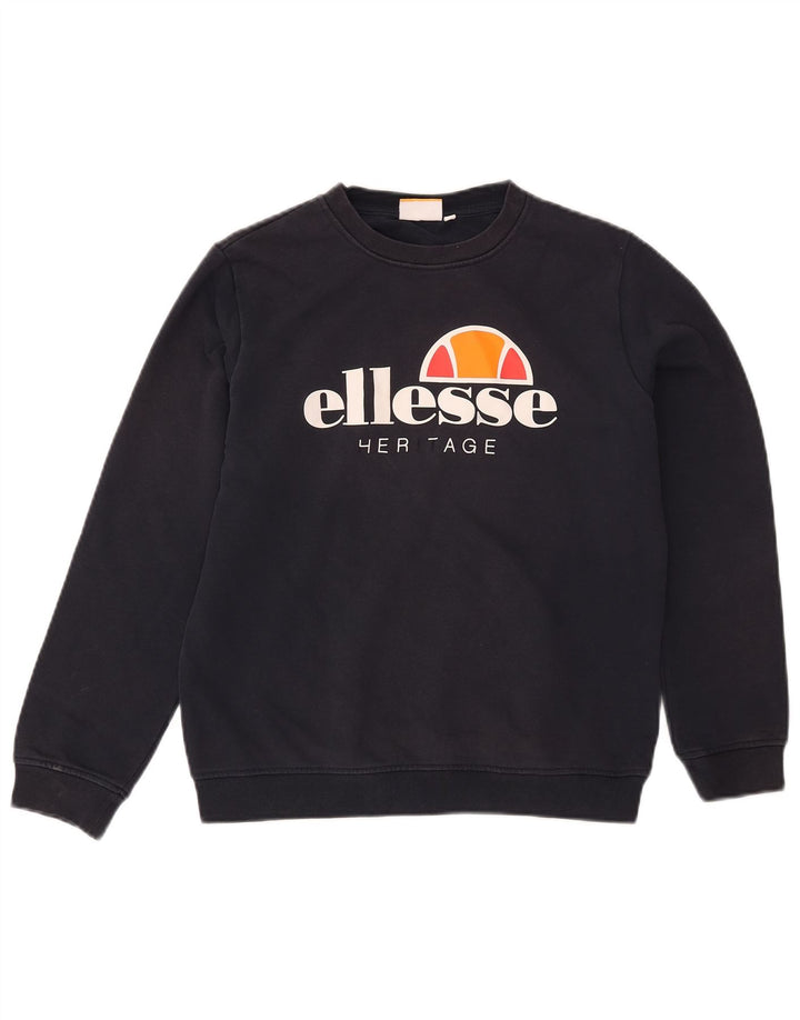 Felpa grafica per ragazzi Ellesse, 11-12 anni, in cotone blu navy
