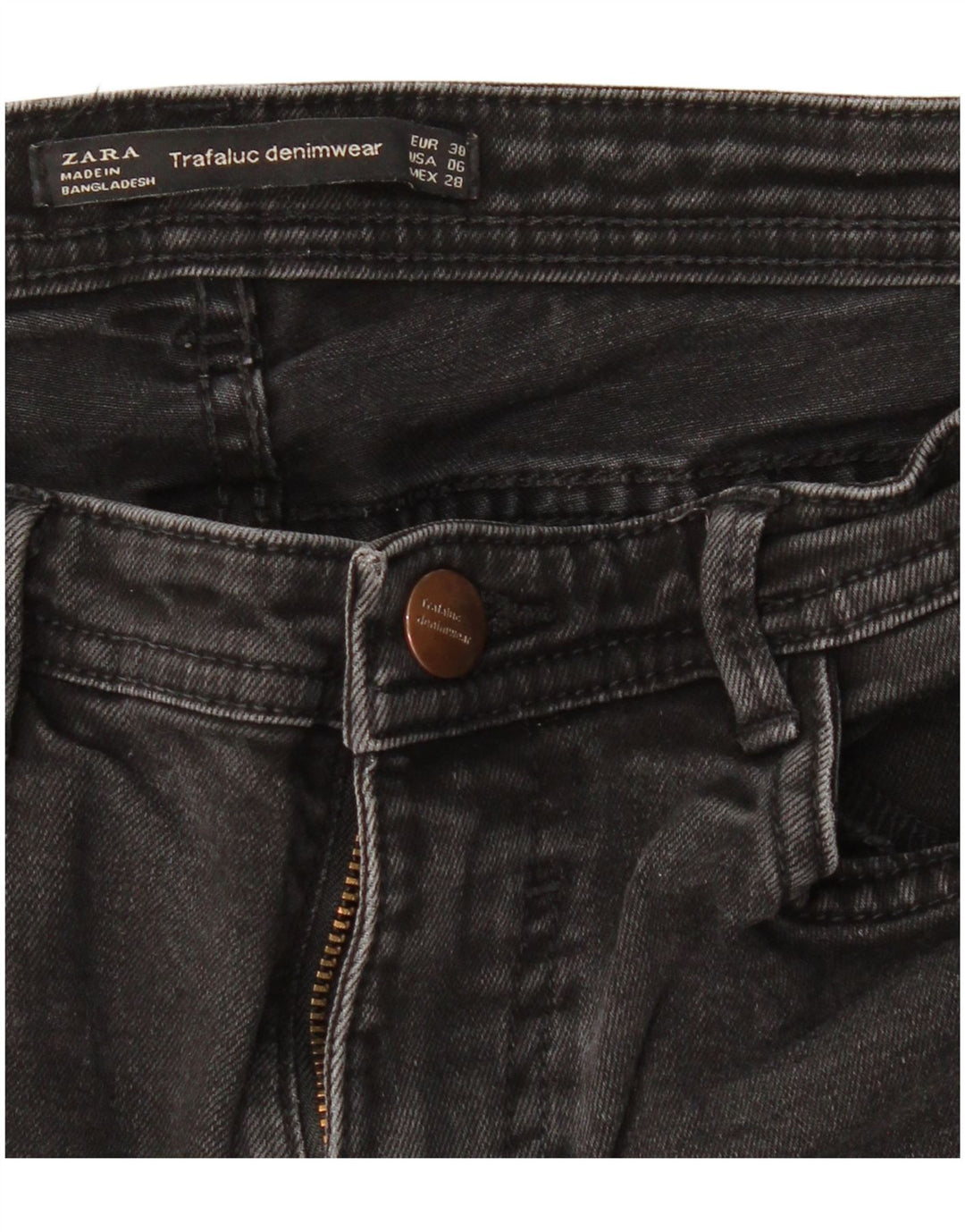 Jeans svasati da donna ZARA EU 38 piccoli W28 L29 neri