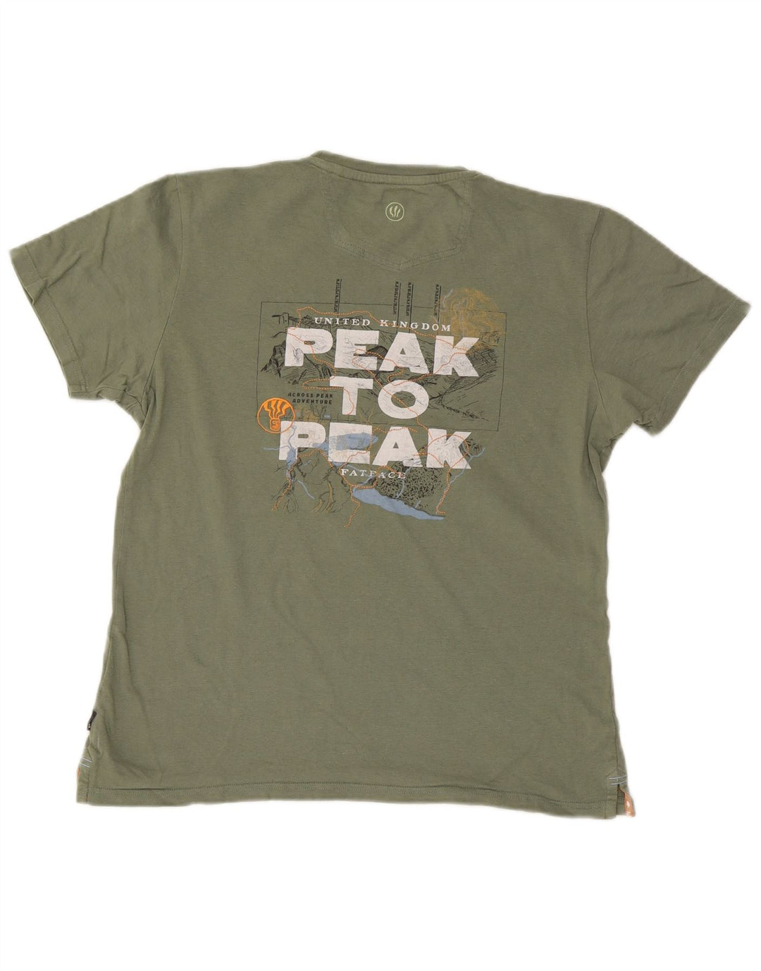 T-shirt grafica da uomo Fat Face Top in cotone verde medio