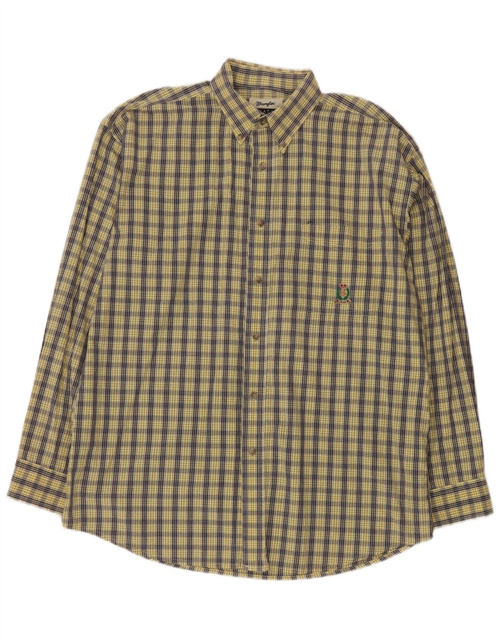 Camicia Riata da uomo Wrangler taglia 16 1/2 grande quadri gialli