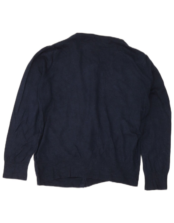 Maglione cardigan da donna Marks & Spencer UK 14 grande viscosa blu navy