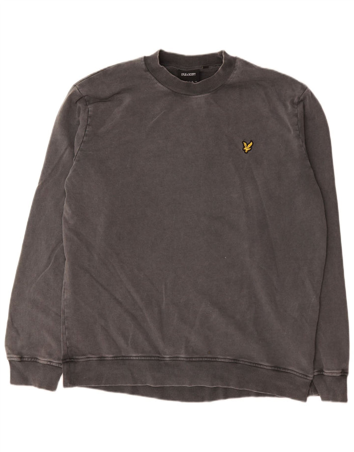 Lyle & Scott Felpa da uomo Maglione grande in cotone grigio