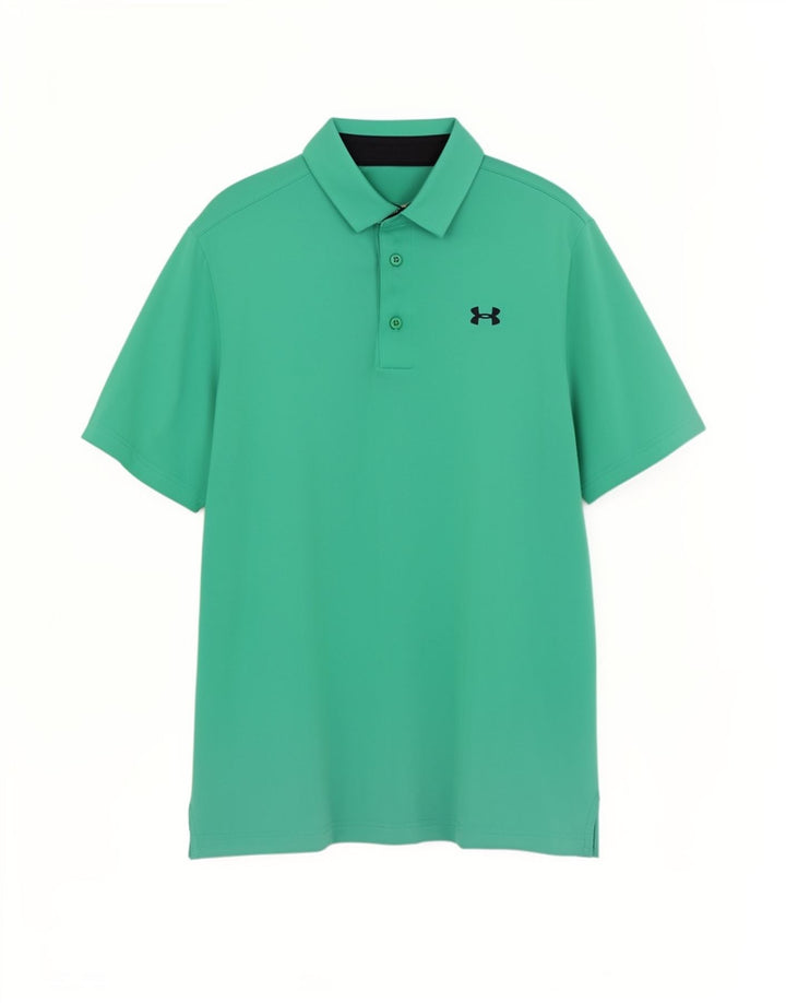 Polo da uomo Under Armour in poliestere verde medio