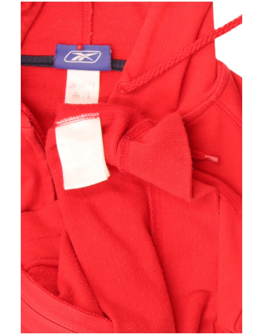 Maglione con cappuccio e zip grafica da donna Reebok UK 14 medio rosso poliestere
