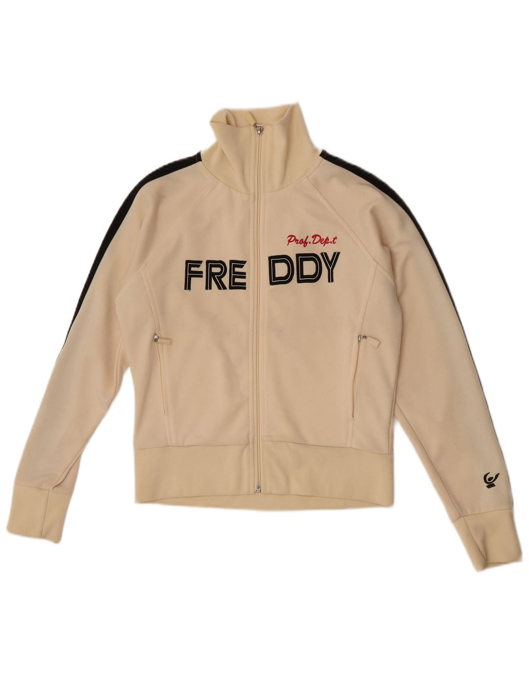 Giacca da ginnastica da donna con grafica corta Freddy UK 14 Beige medio