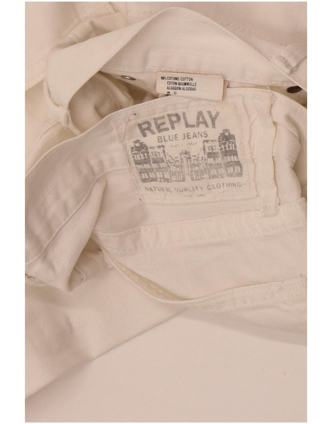 Jeans dritti da uomo Replay W32 L31 cotone bianco