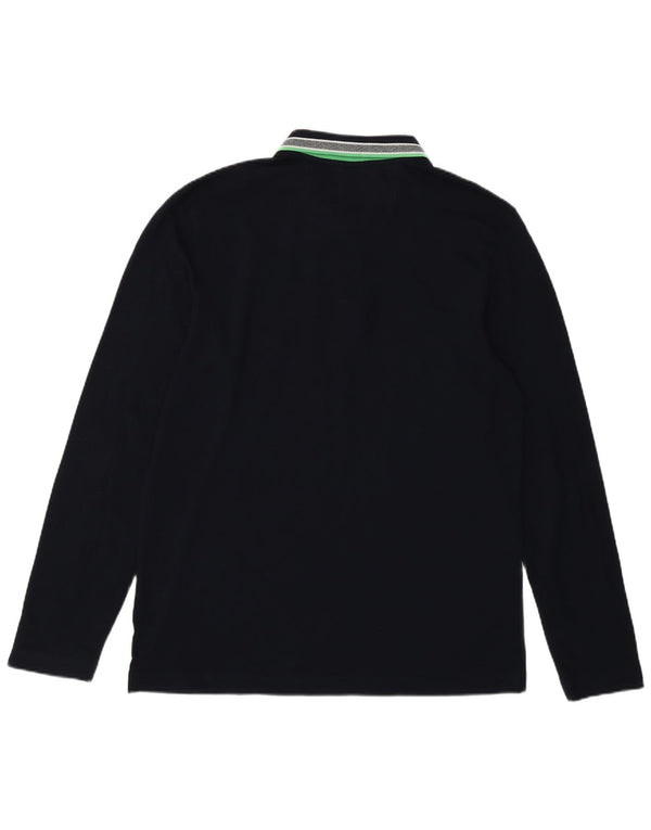 Polo Hugo Boss da uomo a maniche lunghe, vestibilità regolare, grande, in cotone blu navy