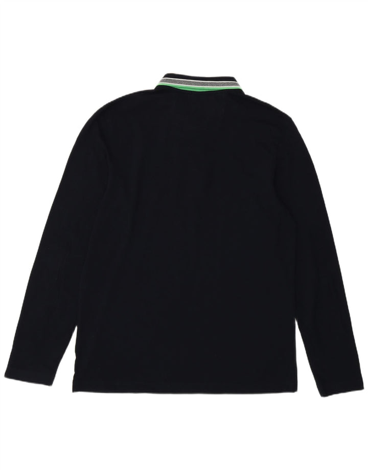 Polo Hugo Boss da uomo a maniche lunghe, vestibilità regolare, grande, in cotone blu navy