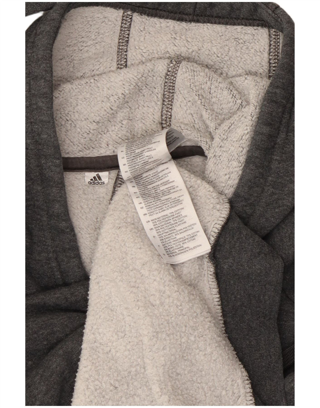 Felpa con cappuccio da uomo Adidas Small in cotone grigio